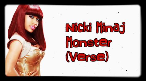 Nicki Minaj - Monster [Lyrics Verse] - YouTube