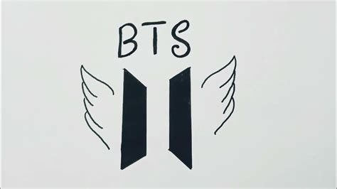 How to draw the BTS logo step by step||BTS logo drawing tutorial || Bts logo drawing - YouTube