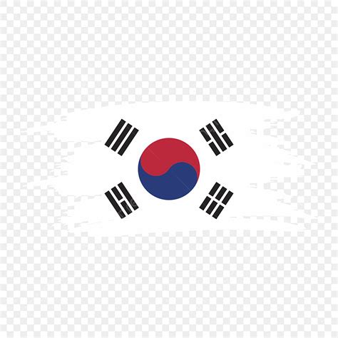 South Korea Flag Vector Art PNG, Stylized Designs Such As Painted Brush South Korea Flag, South ...