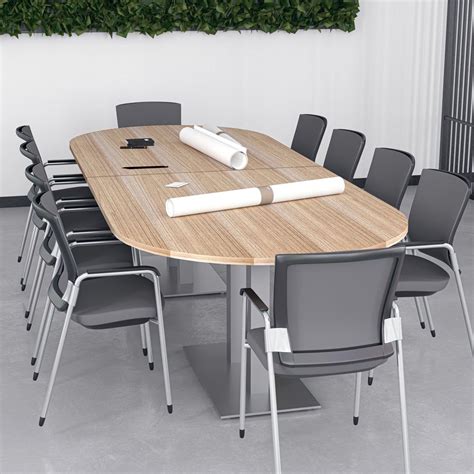 10 Person Conference Table with Metal Bases | Harmony Conference Series | 10' Racetrack ...