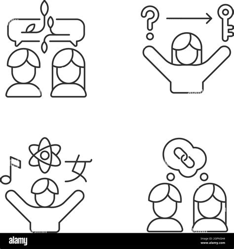 Communication skills linear icons set Stock Vector Image & Art - Alamy