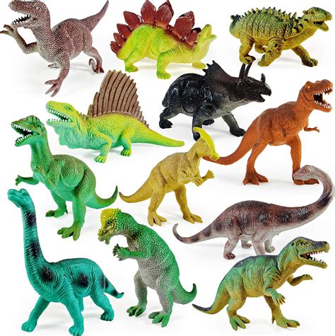 Boley 12 Pack 9" Educational Dinosaur Toys - Kids Realistic Toy ...