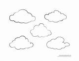 Clouds Coloring Pages For Preschool sketch template