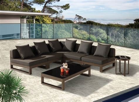 Amber Modern Outdoor "V" Shape Sectional Sofa Set for 5