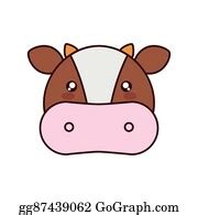 330 Cow Kawaii Cute Animal Icon Clip Art | Royalty Free - GoGraph