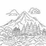 Mountain Range Coloring Page sketch template