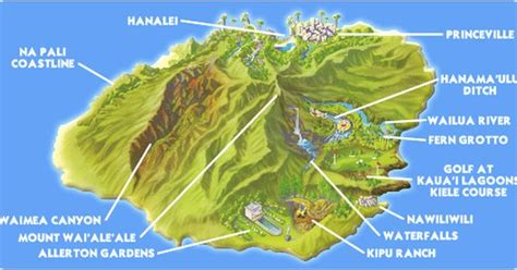 Kauai Waterfalls Map