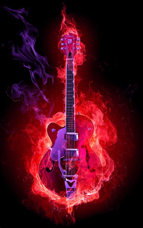 Guitar On Fire Wallpapers on WallpaperDog