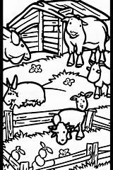 Farm Animals Coloring Page Black And White Easy Color · Creative Fabrica sketch template