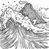 Tsunami Coloring Pages  Free & Printable sketch template