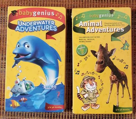 BABY GENIUS * Animal & Underwater Adventures * 2 Vhs * Sealed * * 3 ...