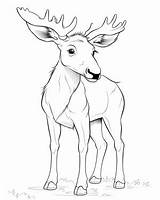 Moose Outline Drawing Printable Cliparts Coloring Antlers Getdrawings  sketch template