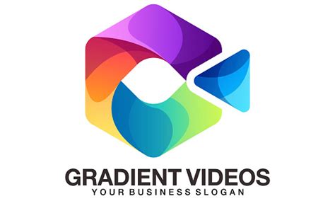 Video Camera Logo Design In Gradient Hexagon Style Vector Template Stock Illustration - Download ...