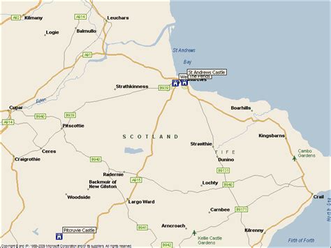 Pitcruvie Castle St Andrews Castle The Pends West Port Large Map of the Area Scottish Castles ...