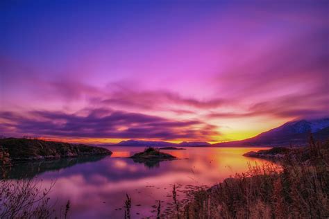 Sunset above Grytøya, Norway