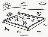 Sandbox Coloring Page sketch template