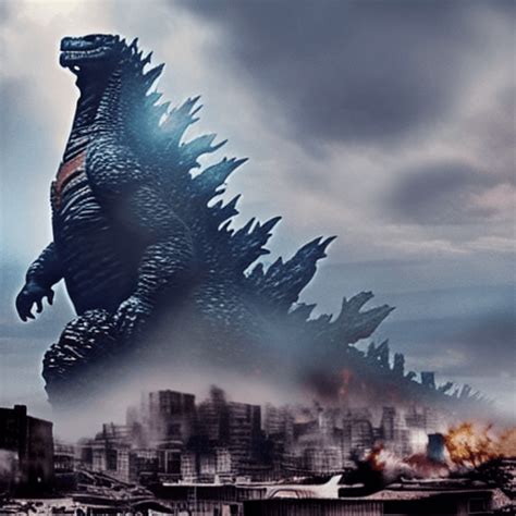 Godzilla in a Destroyed City · Creative Fabrica