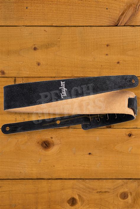 Taylor TaylorWare | 2.5" Embroidered Suede Guitar Strap - Black