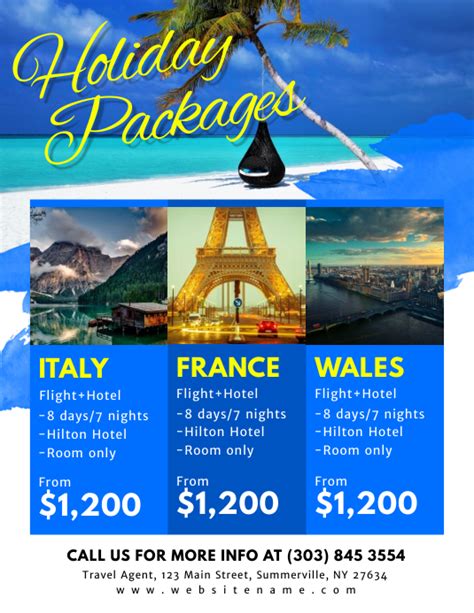 Travel Packages Flyer Template Postermywall - Bank2home.com