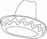 Sombrero Mexican Hat Coloring Page Fiesta Printable sketch template