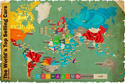 A very nice map of the World’s best-selling cars by country… – Best ...