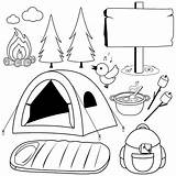Kids Camping Coloring Page sketch template