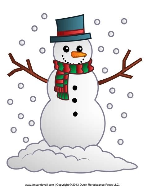 Free snowman clipart, template & printable coloring pages