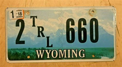 LOW NUMBER WYOMING TRAILER GRAPHIC LICENSE PLATE " 2 660 " WY TRL CHEYENNE | eBay