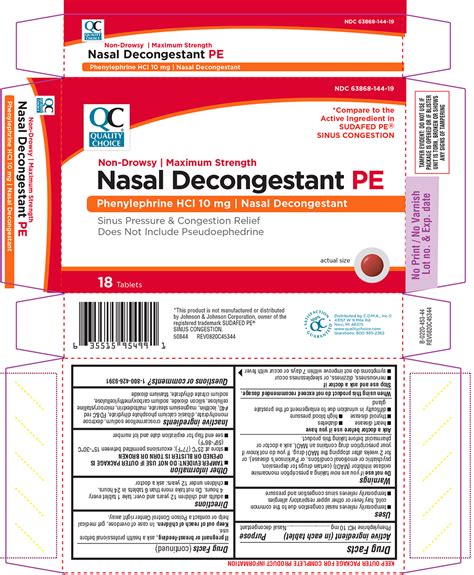 Nasal Decongestant PE Non-Drowsy Maximum Strength: Details from the FDA, via...