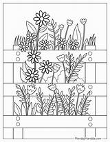 Coloring Pages Of A Flower Garden sketch template