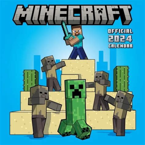 2024 CALENDAR MINECRAFT Month to View Square Wall Hanging Calendar £10.99 - PicClick UK