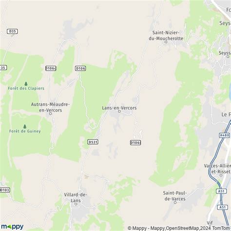 Map Lans-en-Vercors: map of Lans-en-Vercors (38250) and practical ...