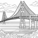 Mackinac Bridge Coloring Page For Easy And Enjoyable Kids  AI sketch template