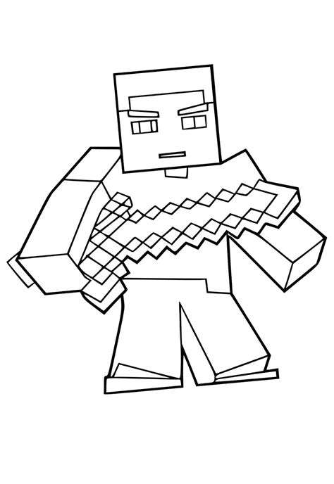 Free Printable Minecraft Sword Coloring Page, Sheet and Picture for Adults and Kids, Girls and ...