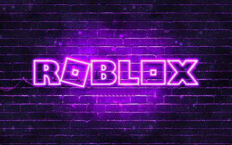 Download Purple Neon Roblox Logo Wallpaper | Wallpapers.com