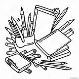 Colorful School Supplies Coloring Page 51894 41057 sketch template