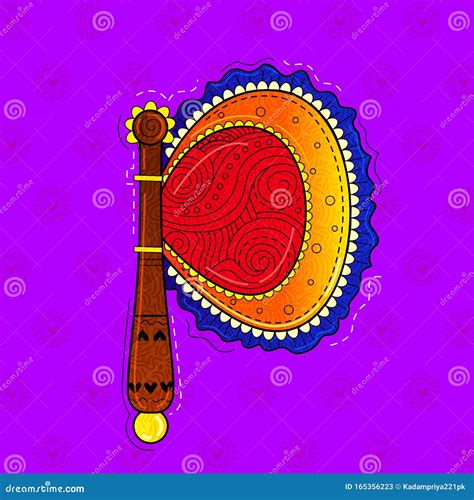 Illustration of Desi Indian Art Style Indian Hand Fan. Stock Illustration - Illustration of ...