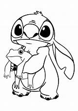 Stich With A frog  Lilo And Stitch Coloring Pages sketch template