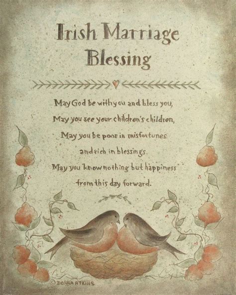 Irish Blessing Proverb Prints by Donna Atkins Choose From Marriage ...