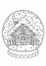 Snowglobe Coloring Pages sketch template