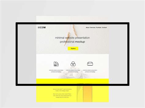 Free Minimal Website Mockup (PSD)