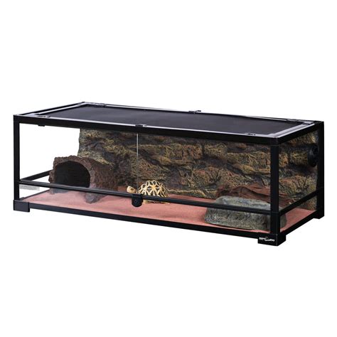 REPTI ZOO 35Gallon Upgrade Glass Reptile Large Terrarium 36" x 18" x 12.6"(Knock-Down) Reptile ...