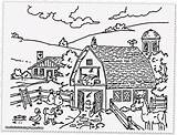 Farm Scene Coloring Pages For Kids Sketch Page sketch template