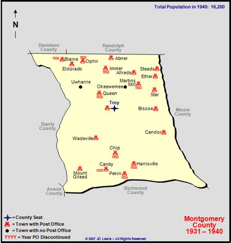 Montgomery County, NC - 1931 to 1940