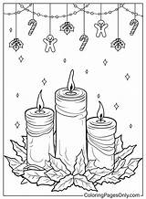 Christmas Candles Coloring Page  Free Printable Pages sketch template