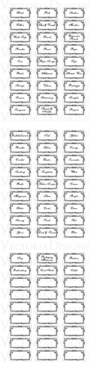 Craft Room Organization Labels Craft Room Labels printable instant ...