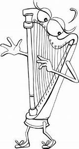 Coloring Harp Music Pages Muziek Kids Kleurplaten Color Books Musical  sketch template