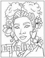 Equality Coloring Page Black Woman Printable  sketch template