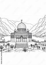 Har Sinai Coloring Page Biblical Mountain Landscape Stock Illustration  sketch template