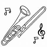 Desenho De Trombone E Notas Musicais Para Colorir  Tudodesenhos sketch template